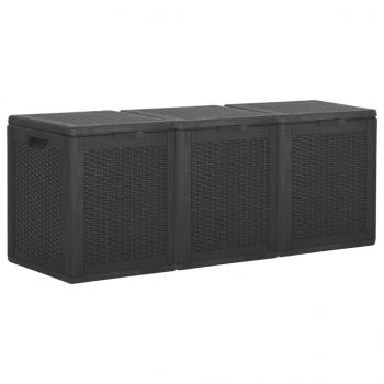 ARDEBO.de - Garten-Aufbewahrungsbox 270 L Schwarz PP Rattan