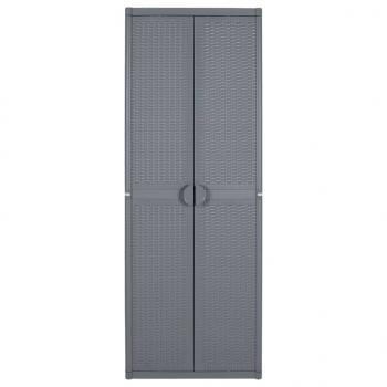 Gartenschrank Grau 65x45x172 cm PP Rattan