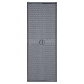 Gartenschrank Grau 65x45x172 cm PP Rattan