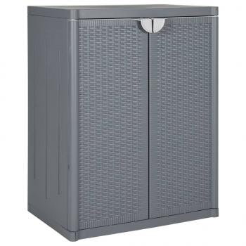 ARDEBO.de - Gartenschrank Grau 65x45x88 cm PP Rattan-Optik