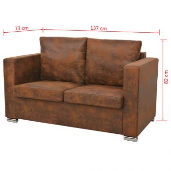 2-Sitzer Sofa 137 x 73 x 82 cm Künstliches Wildleder