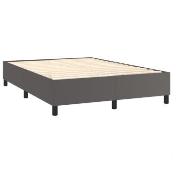 Boxspringbett mit Matratze Grau 140x200 cm Kunstleder