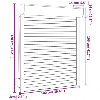 Rollladen Aluminium 100x120 cm Anthrazit