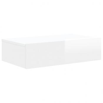 TV-Schrank mit LED-Leuchten Hochglanz-Weiß 60x35x15,5 cm