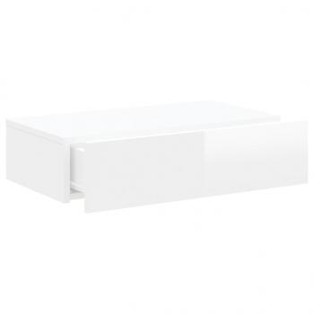 TV-Schrank mit LED-Leuchten Hochglanz-Weiß 60x35x15,5 cm