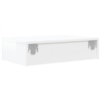 TV-Schrank mit LED-Leuchten Hochglanz-Weiß 60x35x15,5 cm