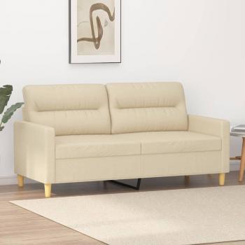 ARDEBO.de - 2-Sitzer-Sofa Creme 140 cm Stoff