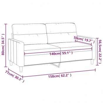 2-Sitzer-Sofa Creme 140 cm Stoff