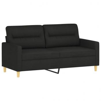 2-Sitzer-Sofa Schwarz 140 cm Stoff