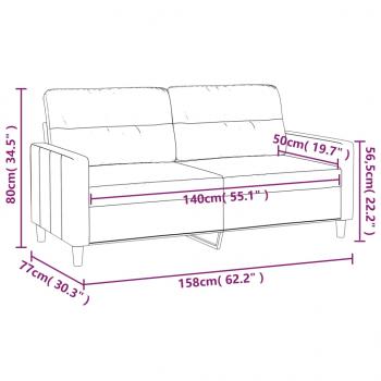 2-Sitzer-Sofa Schwarz 140 cm Stoff