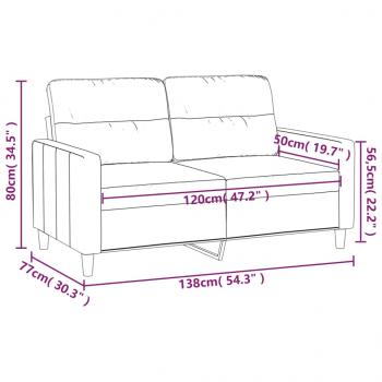 2-Sitzer-Sofa Hellgrau 120 cm Stoff