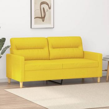 ARDEBO.de - 2-Sitzer-Sofa Hellgelb 140 cm Stoff