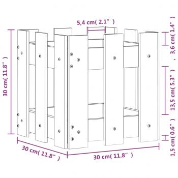 Pflanzkübel Lattenzaun-Design 30x30x30 cm Massivholz Douglasie