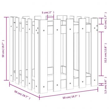 Pflanzkübel Lattenzaun-Design 50x50x50 cm Massivholz Douglasie