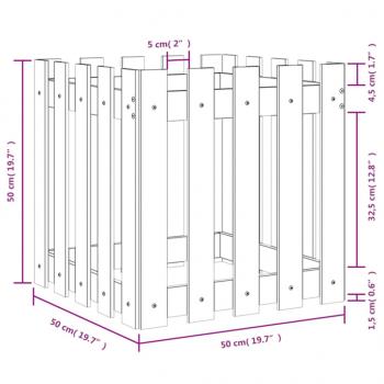 Pflanzkübel Latten-Design 50x50x50 cm Kiefernholz Imprägniert