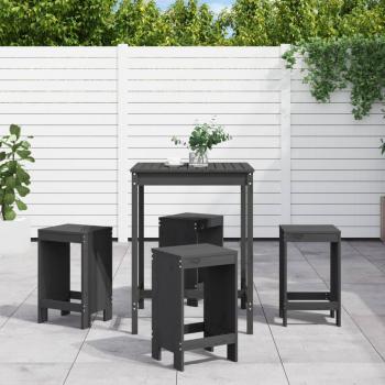 ARDEBO.de - 5-tlg. Gartenbar-Set Grau Massivholz Kiefer