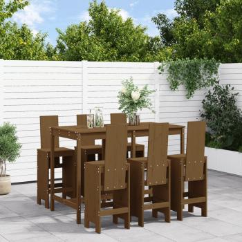 ARDEBO.de - 7-tlg. Gartenbar-Set Honigbraun Massivholz Kiefer