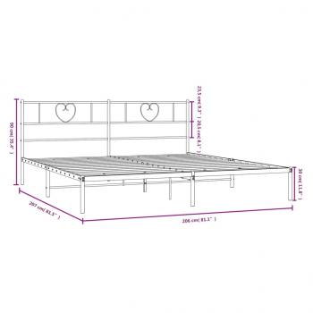 Bettgestell mit Kopfteil Metall Weiß 200x200 cm