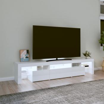 TV-Schrank mit LED-Leuchten Hochglanz-Weiß 200x36,5x40 cm