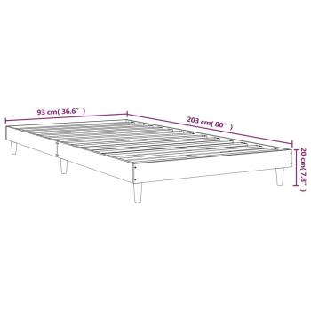 Bettgestell Räuchereiche 90x200 cm Holzwerkstoff