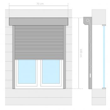 Rollladen Aluminium 70x100 cm Anthrazit