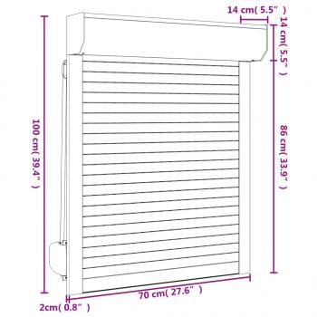 Rollladen Aluminium 70x100 cm Anthrazit