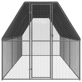 Outdoor-Hühnerkäfig 2x6x2 m Verzinkter Stahl 