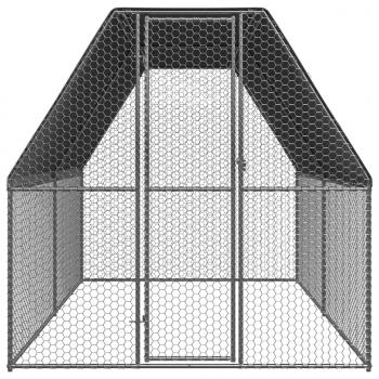 Outdoor-Hühnerkäfig 2x4x2 m Verzinkter Stahl 