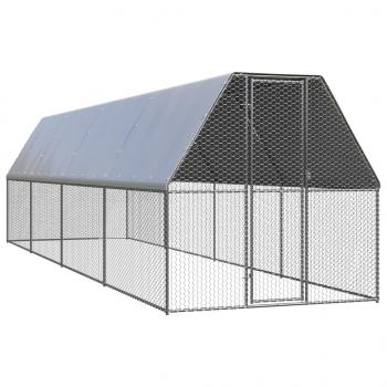 ARDEBO.de - Outdoor-Hühnerkäfig 2x8x2 m Verzinkter Stahl 