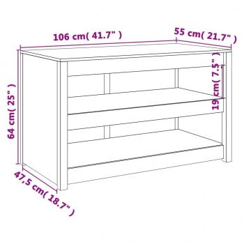 Outdoor-Küchenschrank Weiß 106x55x64 cm Massivholz Kiefer