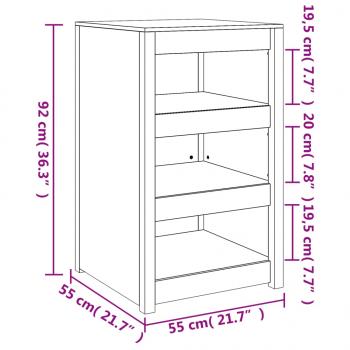 Outdoor-Küchenschrank 55x55x92 cm Massivholz Douglasie