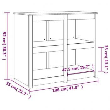 Outdoor-Küchenschrank 106x55x92 cm Massivholz Douglasie