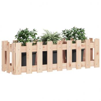 Hochbeet Lattenzaun-Design 100x30x30 cm Massivholz Kiefer