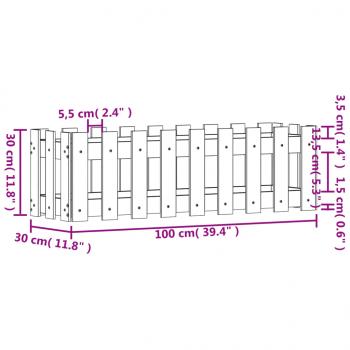 Hochbeet Lattenzaun-Design 100x30x30 cm Massivholz Douglasie