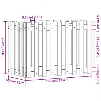 Hochbeet Lattenzaun-Design 100x50x70 cm Massivholz Kiefer