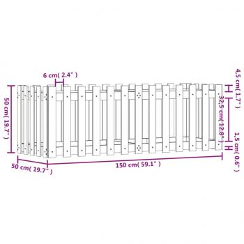 Hochbeet Lattenzaun-Design 150x50x50 cm Massivholz Douglasie