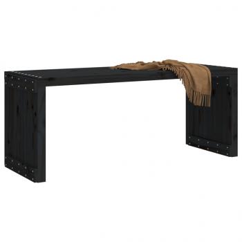 Gartenbank Ausziehbar Schwarz 212,5x40,5x45cm Massivholz Kiefer