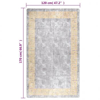 Teppich Waschbar Grau und Golden 120x170 cm Rutschfest