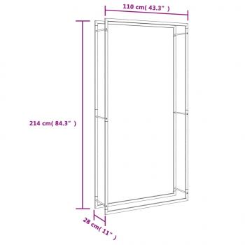 Brennholzregal 110x28x214 cm Edelstahl