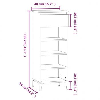 Schuhregal Weiß 40x36x105 cm Holzwerkstoff