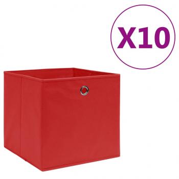 ARDEBO.de - Aufbewahrungsboxen 10 Stk. Vliesstoff 28x28x28 cm Rot