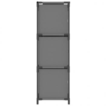 Lagerschrank mit 3 Stoff-Schubladen Grau 34x34x101 cm Stahl