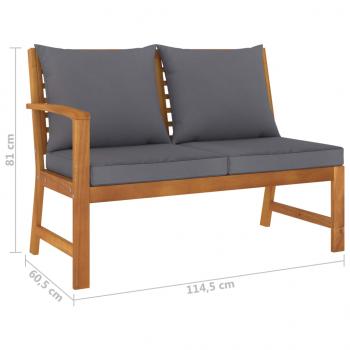 4-tlg. Garten-Lounge-Set mit Auflagen Massivholz Akazie