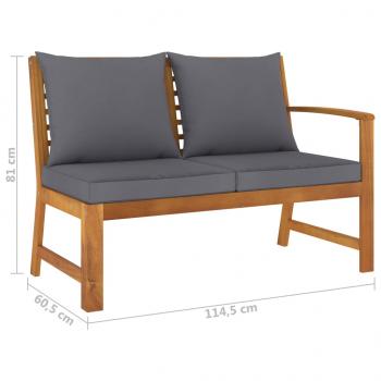 4-tlg. Garten-Lounge-Set mit Auflagen Massivholz Akazie