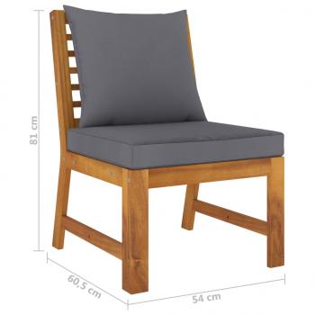 4-tlg. Garten-Lounge-Set mit Auflagen Massivholz Akazie