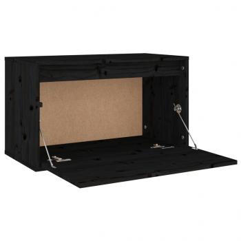 Wandschrank Schwarz 60x30x35 cm Massivholz Kiefer