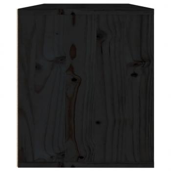 Wandschrank Schwarz 60x30x35 cm Massivholz Kiefer