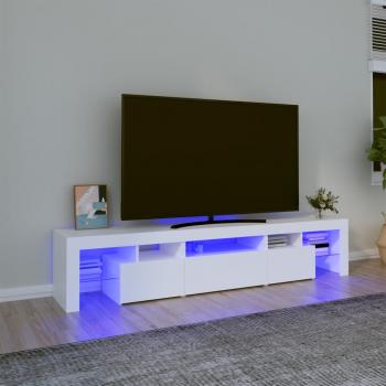 ARDEBO.de - TV-Schrank mit LED-Leuchten Weiß 200x36,5x40 cm