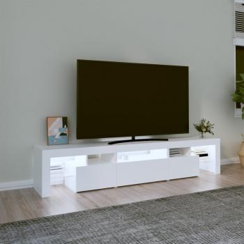 TV-Schrank mit LED-Leuchten Weiß 200x36,5x40 cm