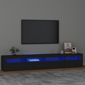 ARDEBO.de - TV-Schrank mit LED-Leuchten Schwarz 240x35x40 cm